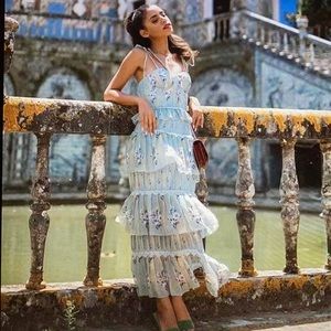 Self portrait chiffon Bustier Dress nwte